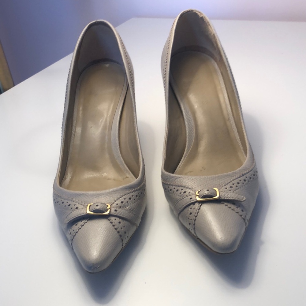 Ostrich leather heels